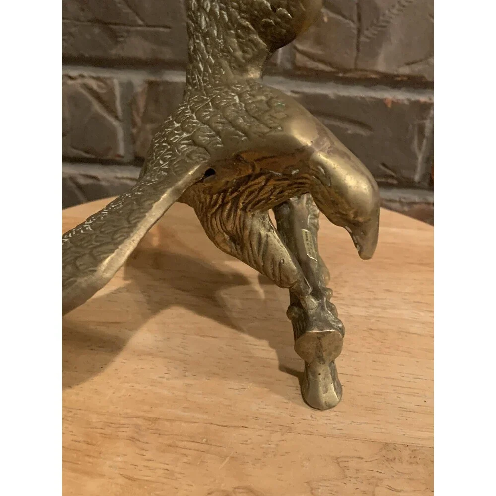 Vintage Brass Eagle On A Branch 10.5”x7”x7”